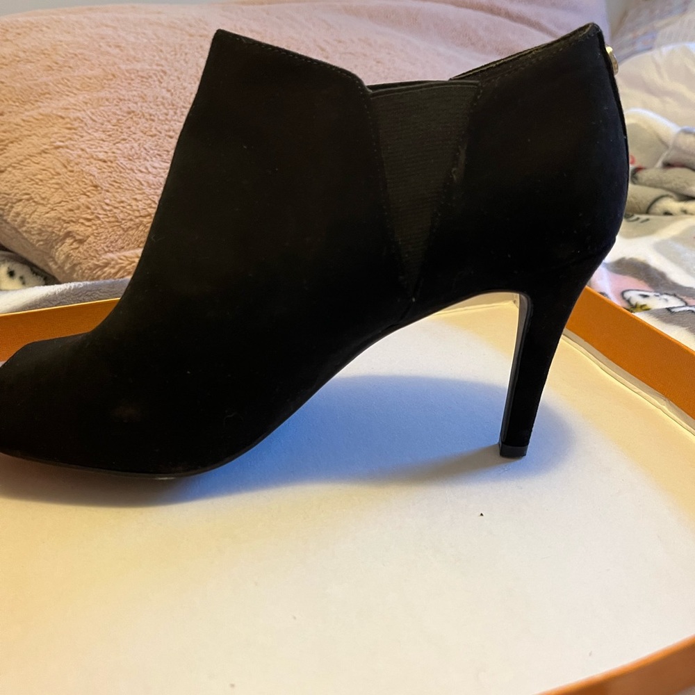 Black open toe heel